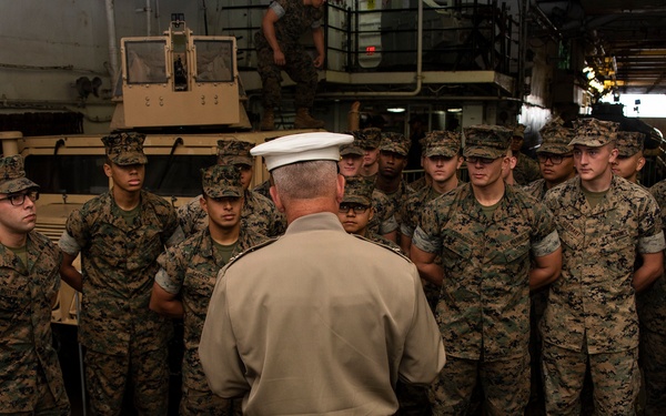 Lt. Gen. Joseph Osterman visits Bonhomme Richard