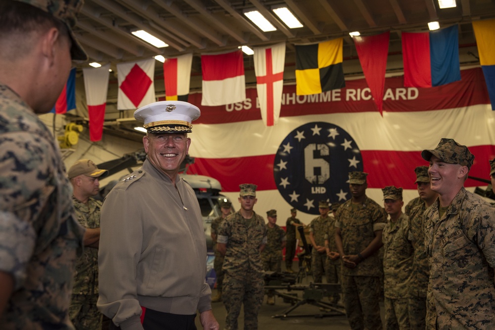 Lt. Gen. Joseph Osterman visits Bonhomme Richard