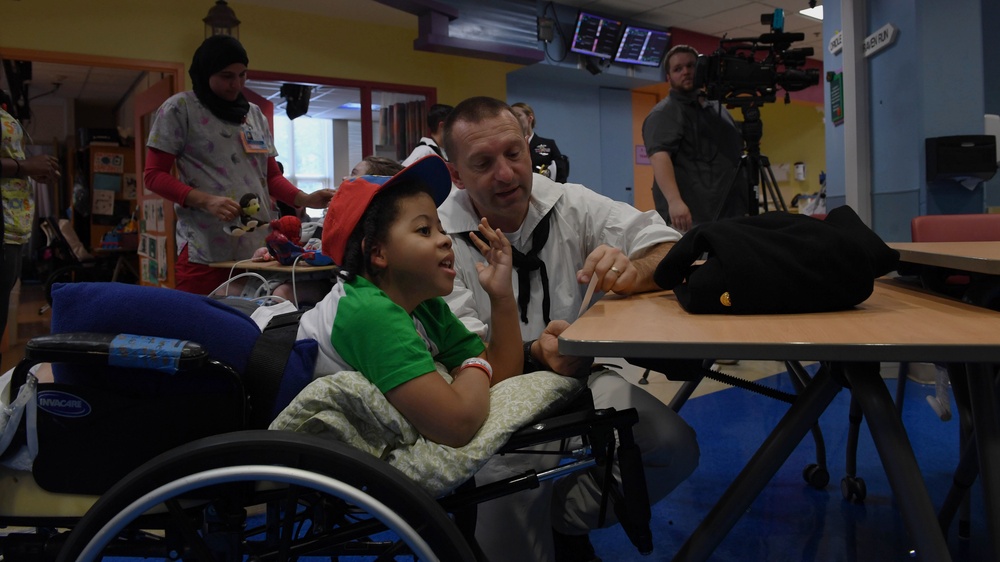 USS Constitution Sailors Visit Pediatric Hospital