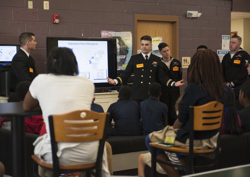 USS Maryland Submariners Visit Fort Meade Teen Center