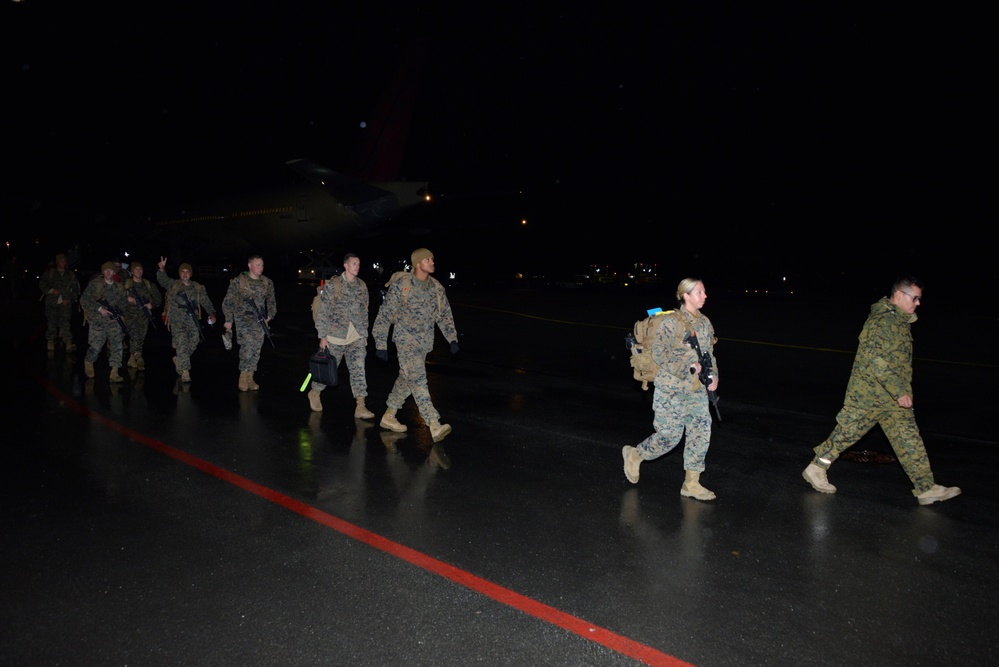 Marines arrive in Norway for Exercise Trident Juncture