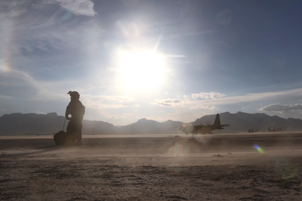U.S. Marines Set Up Austere Landing Zone