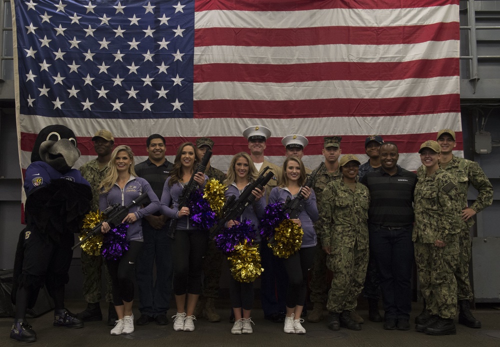Baltimore Ravens Cheerleaders Tour Ships During Fleet Week