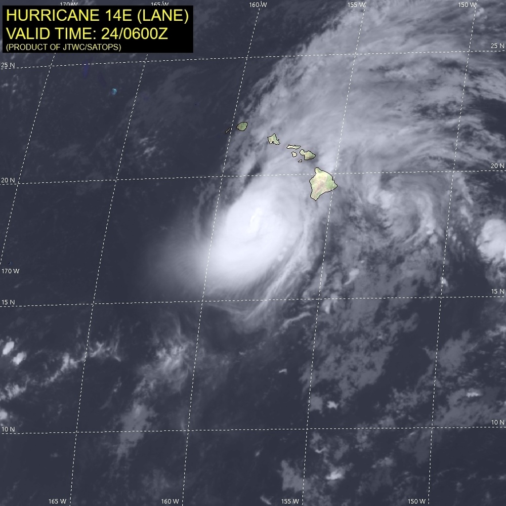 JTWC Coordinates with CPHC and Hurricane Hunters for Hurricane Lane Near Hawaii