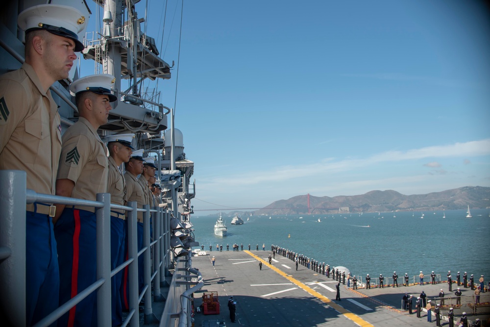 USS Bonhomme Richard Participates In Parade of Ships