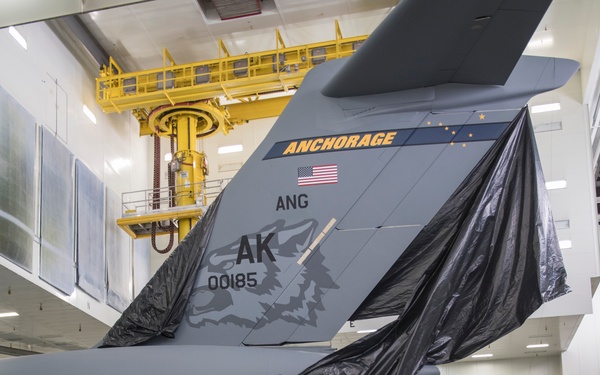 Alaska Air Guard C-17s fresh tail paint harkens to past and future
