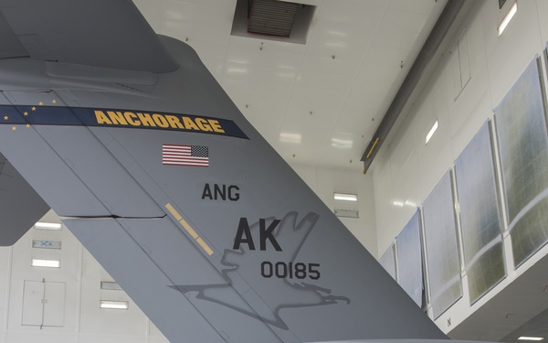 Alaska Air Guard C-17s fresh tail paint harkens to past and future