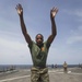 Marines in the Non-Lethal Course take part in the OC Spray Confidence Course