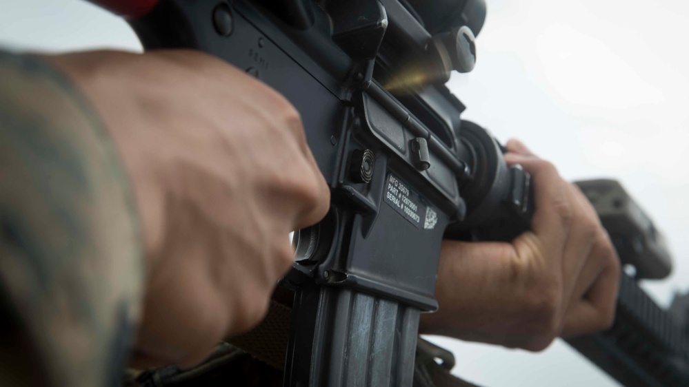 CLB 13 complete a Combat Marksmanship Shoot on the flight deck