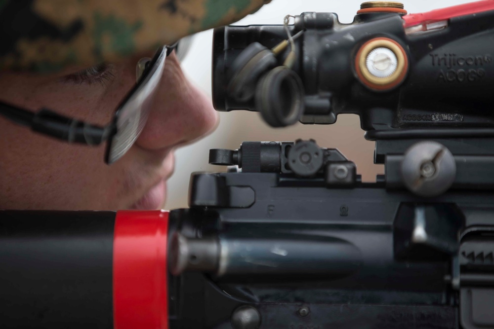 CLB 13 complete a Combat Marksmanship Shoot on the flight deck