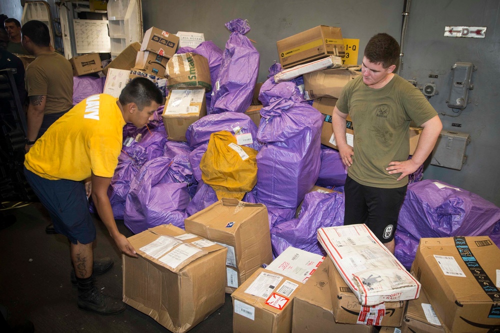 USS Rushmore mail call