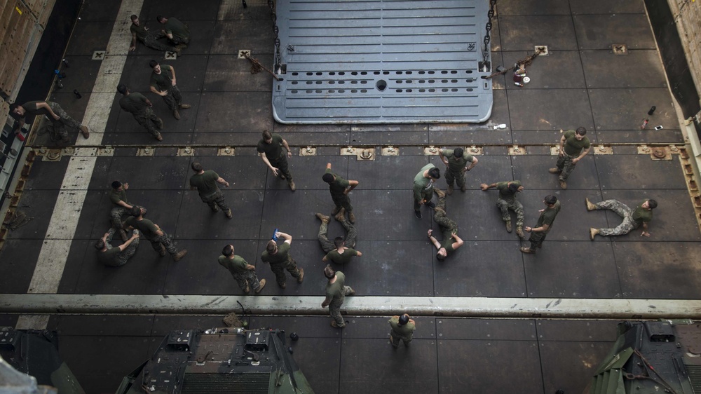 Cpl's Course PTs in the well deck