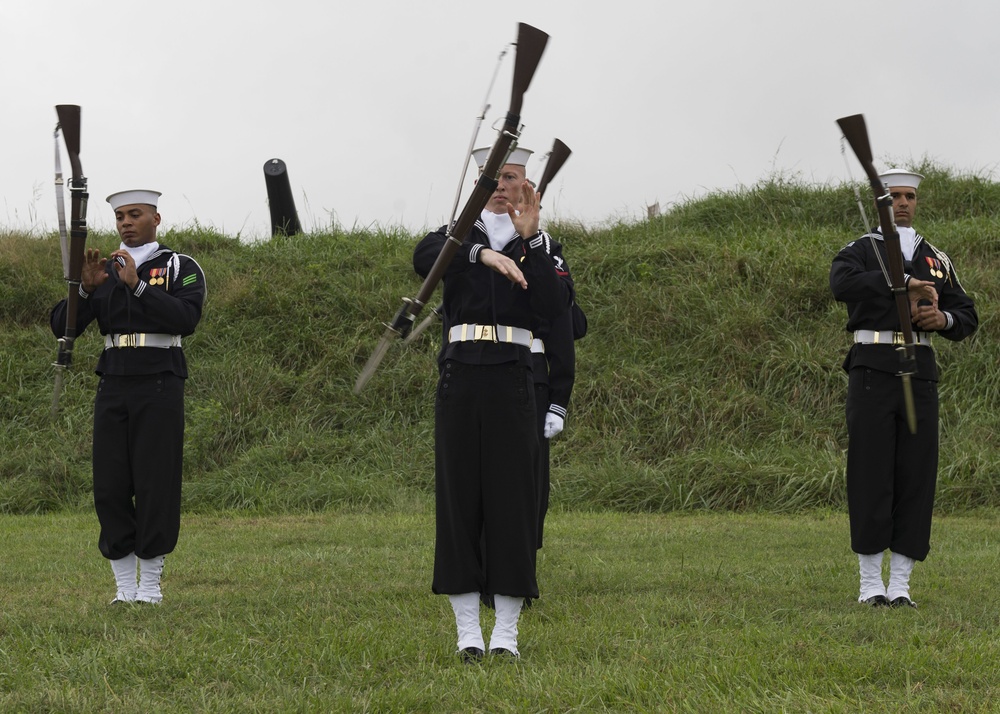 U.S. Navy Ceremonial Guard performs at Fort McHenry National Monument and Historic Shrine