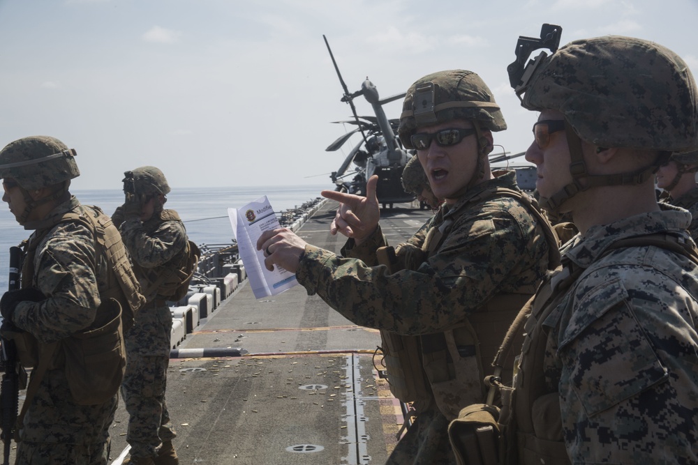 ARP &amp; Company F Marines send rounds down range aboard the USS Wasp