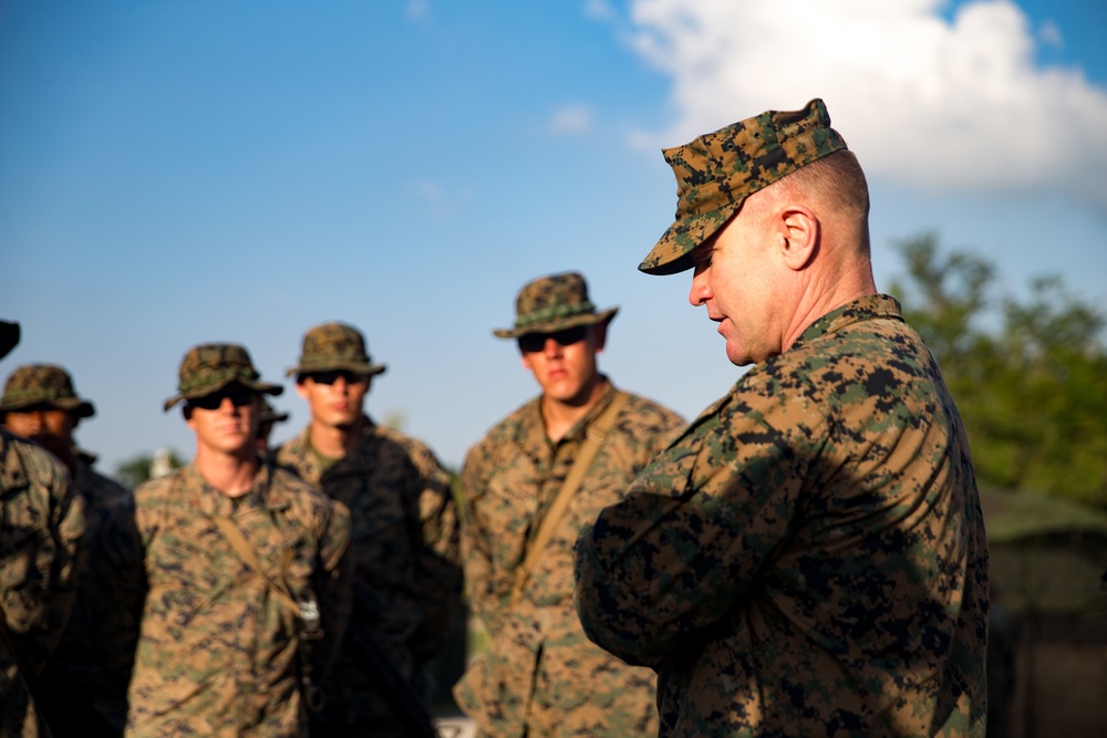 Marines fly in MV-22 Osprey to Colonel Ernesto P. Ravina Air Base durring KAMANDAG 2