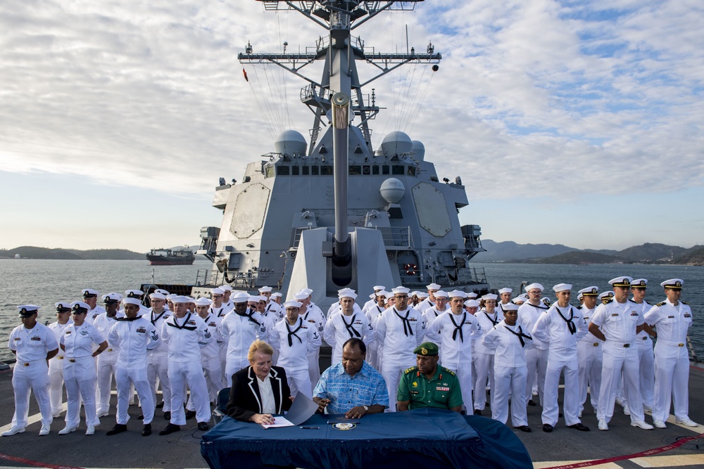 USS Michael Murphy PNG Signing Ceremony