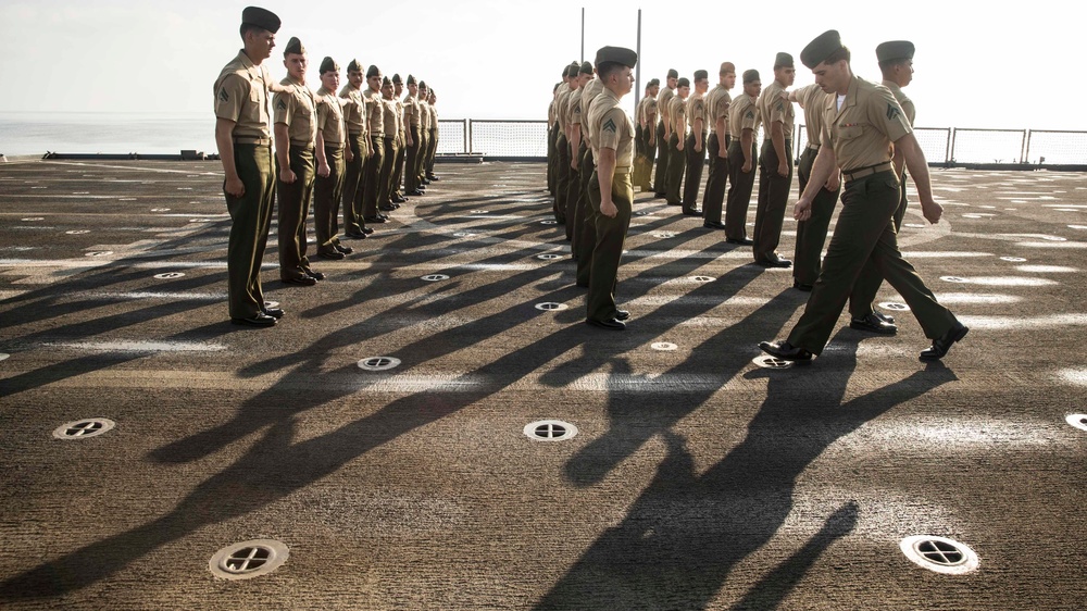 Cpl's Course have their dress uniforms inspected