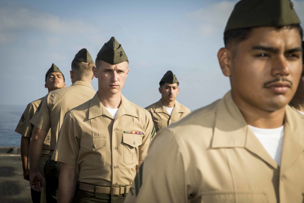 Cpl's Course have their dress uniforms inspected