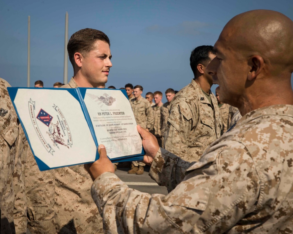 Sailors with Kilo Company earn their FMF pin
