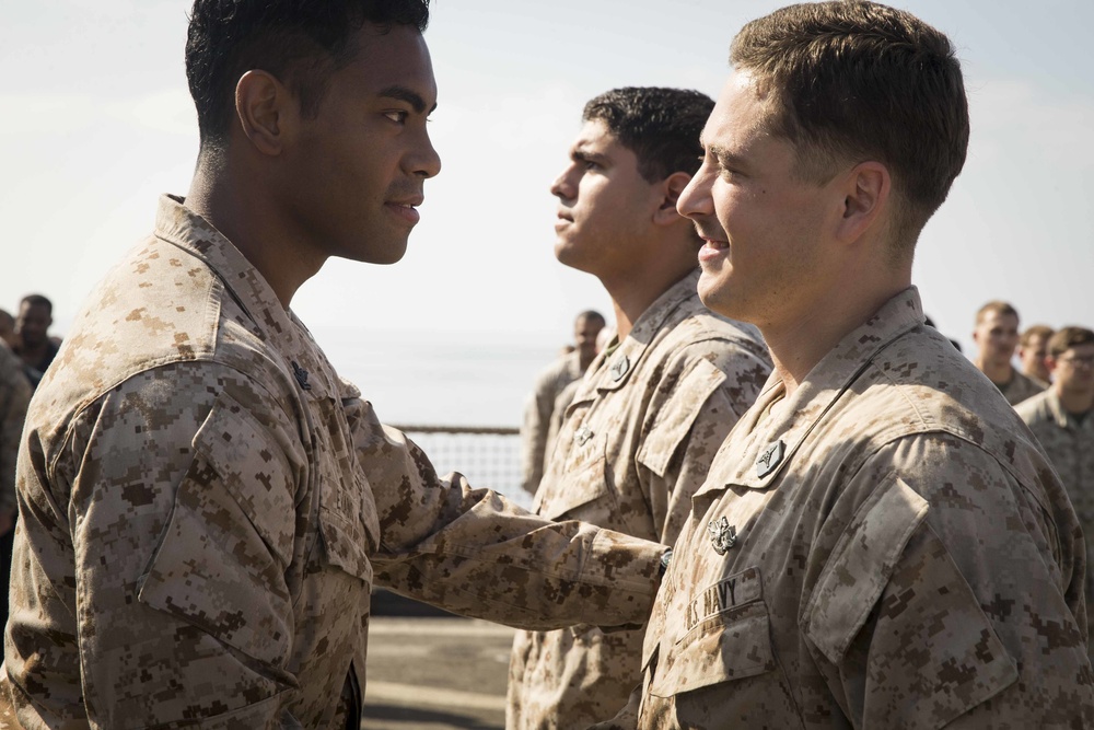 Sailors with Kilo Company earn their FMF pin