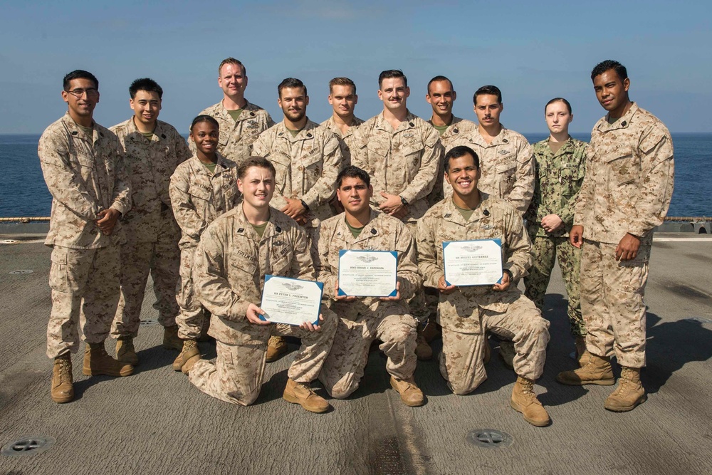 Sailors with Kilo Company earn their FMF pin