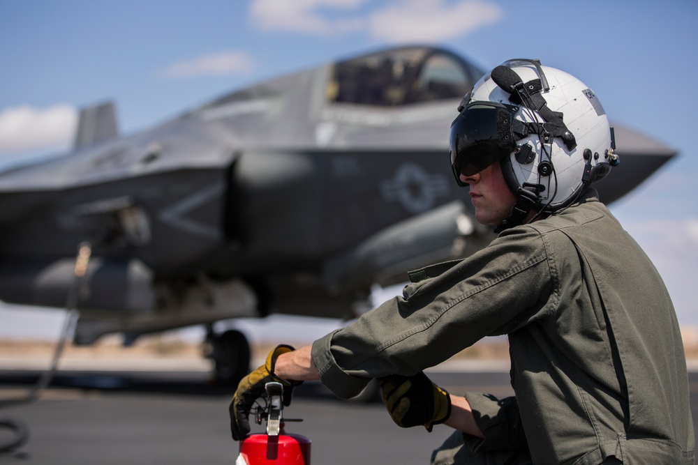 U.S. Marines Conduct Hot Loading and Refueling with F-35B Lightning II Aircraft