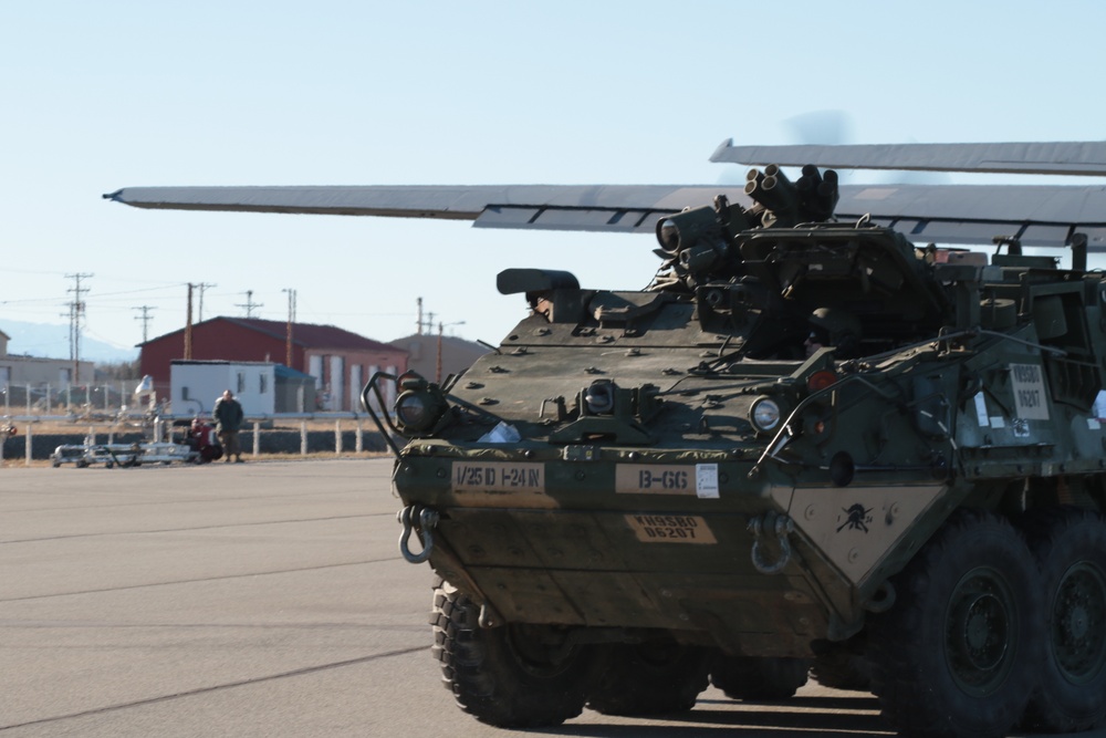 Hercules move Strykers for Arctic Anvil
