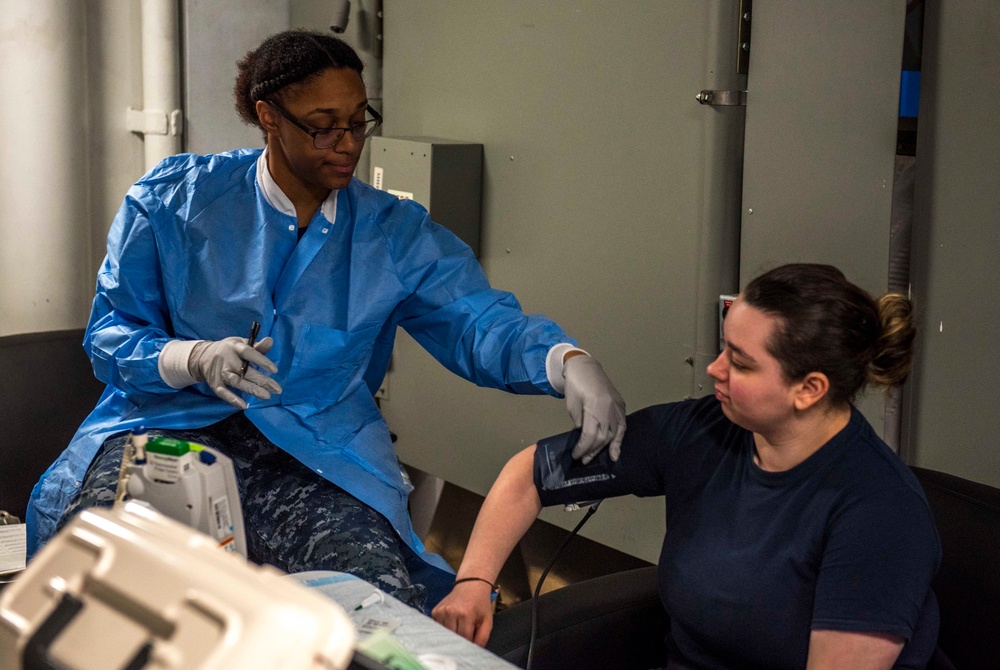 GHWB Sailors Participate in Blood Drive