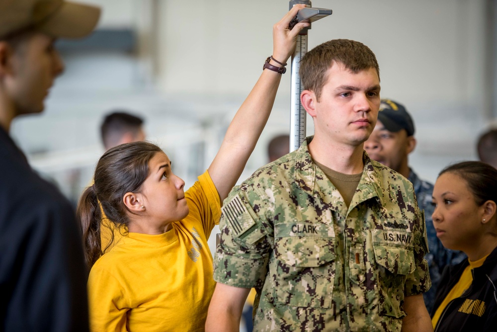 Sailors undergo body composition assesments onboard GHWB