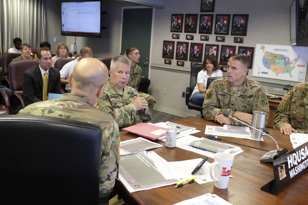 USACE leadership reviews latest information on Michael