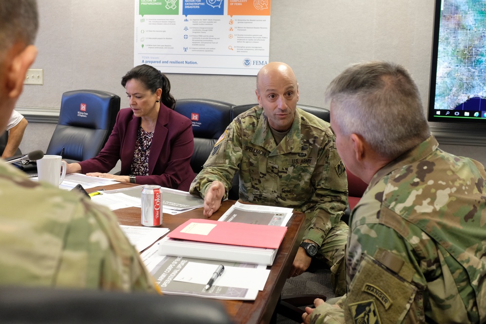 USACE leadership reviews latest information on Michael