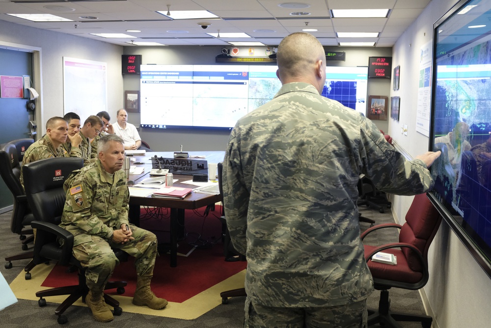 USACE leadership reviews latest information on Michael
