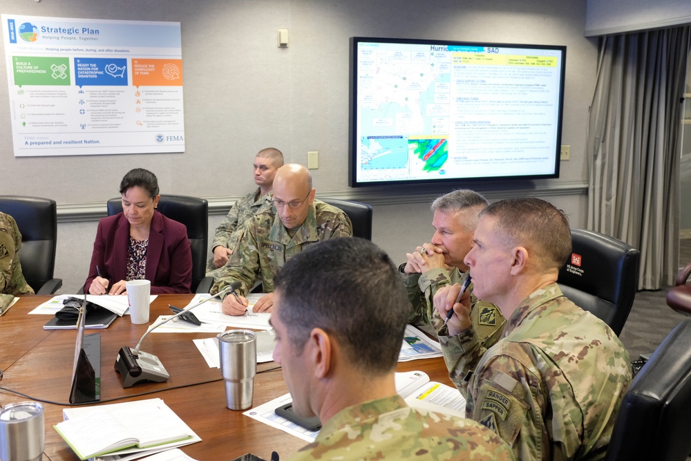 USACE leadership reviews latest information on Michael