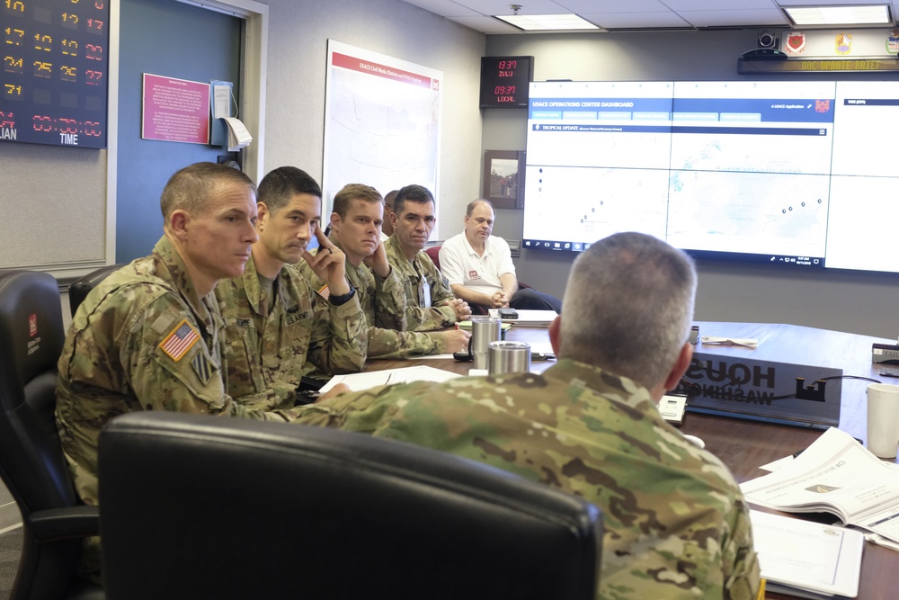 USACE leadership reviews latest information on Michael