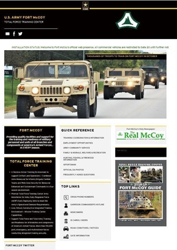 Fort McCoy public website screenshot