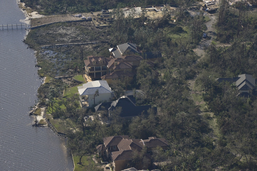 Coast Guard personnel conducted over-flight after Hurricane Michael made landfall
