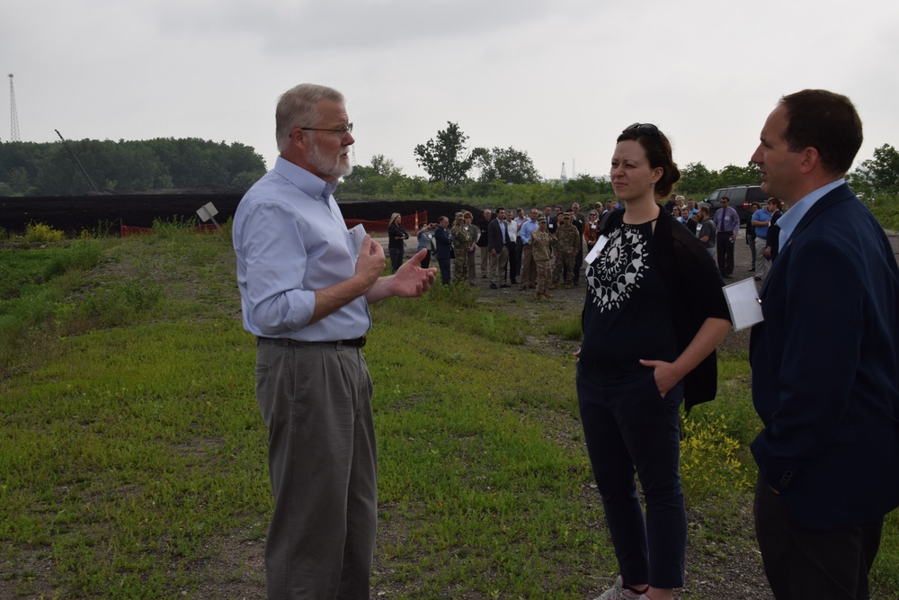 Discussion on beneficial use of dredged material at the 2018 Great Lakes Inspection Tour