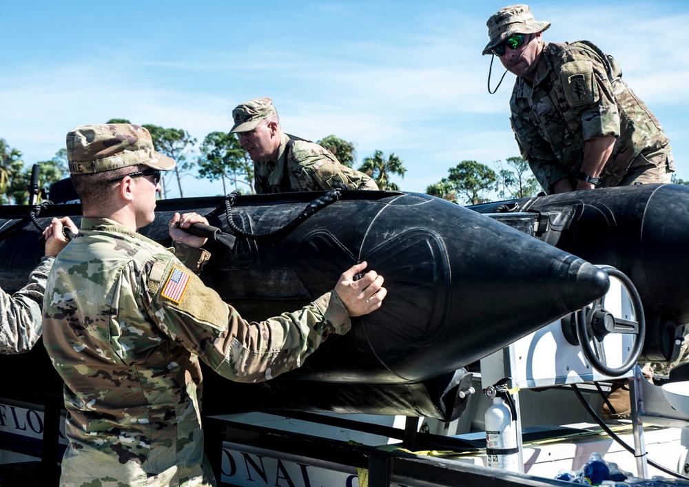 Florida National Guard 's CERF-P recon team survey damage in Mexico Beach