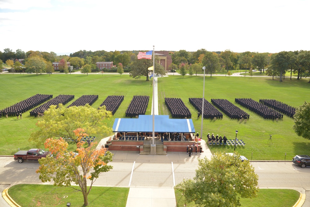 Rear Admiral Sobeck Serves as Reviewing Officer At TSC Great Lakes Pass-In-Review