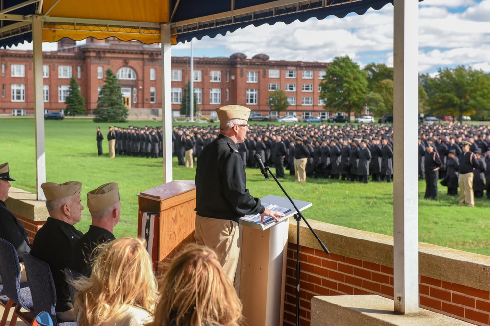 Rear Admiral Sobeck Serves as Reviewing Officer At TSC Great Lakes Pass-In-Review