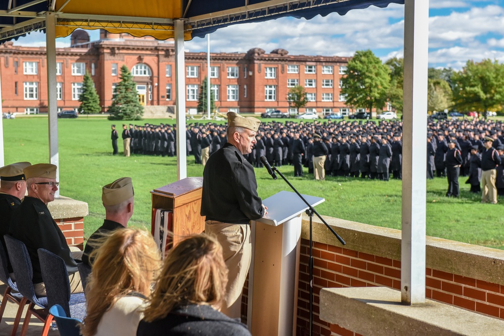 Rear Admiral Sobeck Serves as Reviewing Officer At TSC Great Lakes Pass-In-Review