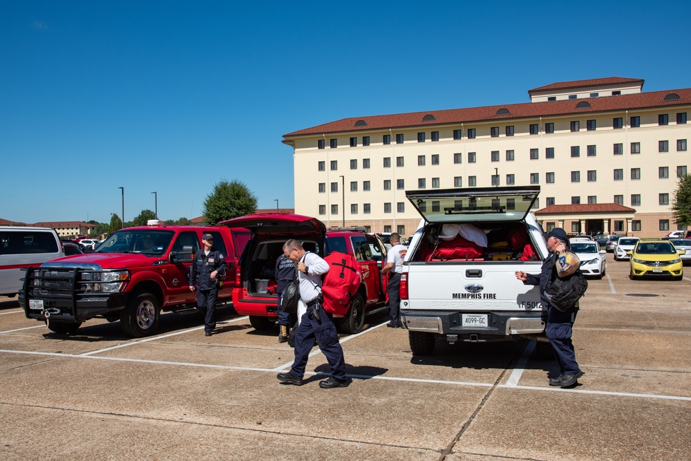 Search and rescue teams deploy from Maxwell staging area