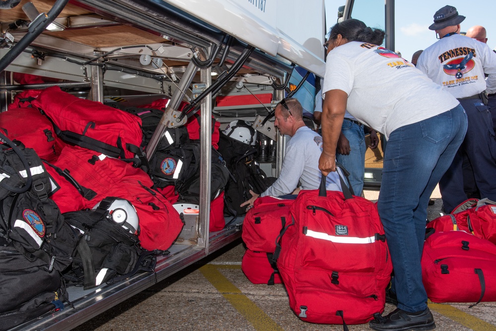 Search and rescue teams deploy from Maxwell staging area