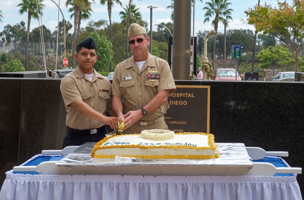 NMCSD Holds Cake Cutting in Celebration of Navy's 243rd Birthday