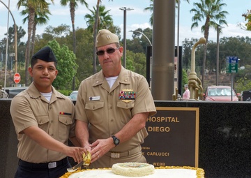 NMCSD Holds Cake Cutting in Celebration of Navy's 243rd Birthday