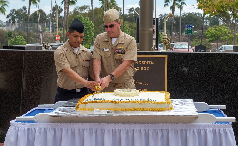 NMCSD Holds Cake Cutting in Celebration of Navy's 243rd Birthday