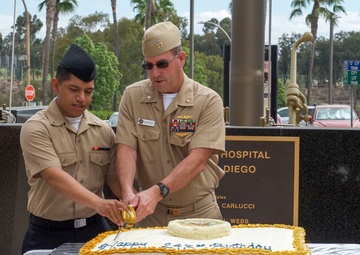 NMCSD Holds Cake Cutting in Celebration of Navy's 243rd Birthday