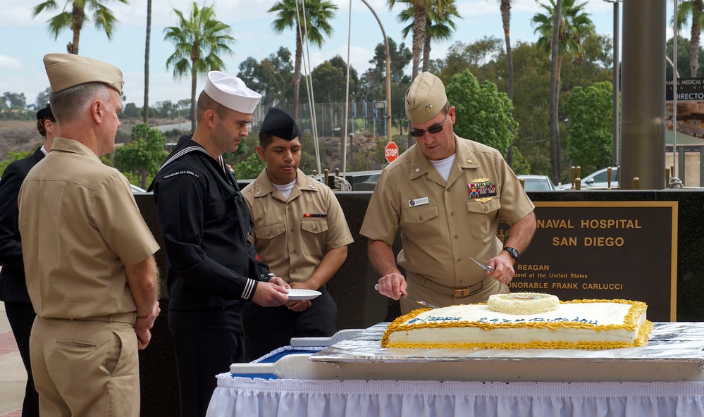 NMCSD Holds Cake Cutting in Celebration of Navy's 243rd Birthday