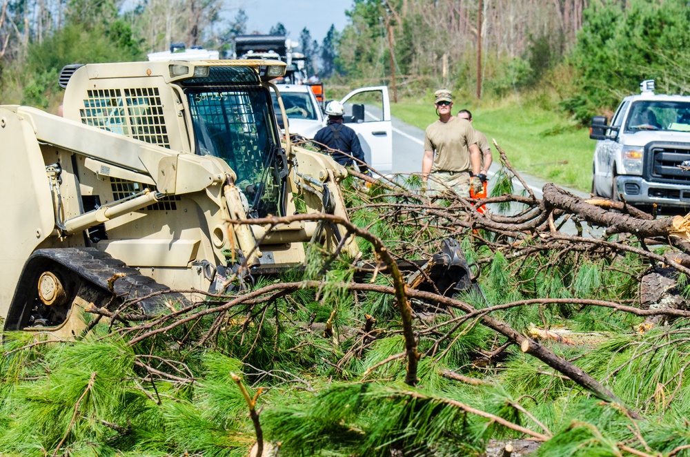 CERF-P search and rescue team clears path in Calhoun County after Hurricane Michael