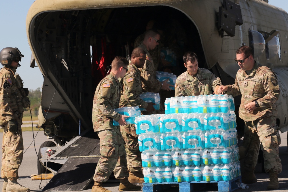 356th Quartermaster Co. prepares palate to load on helo